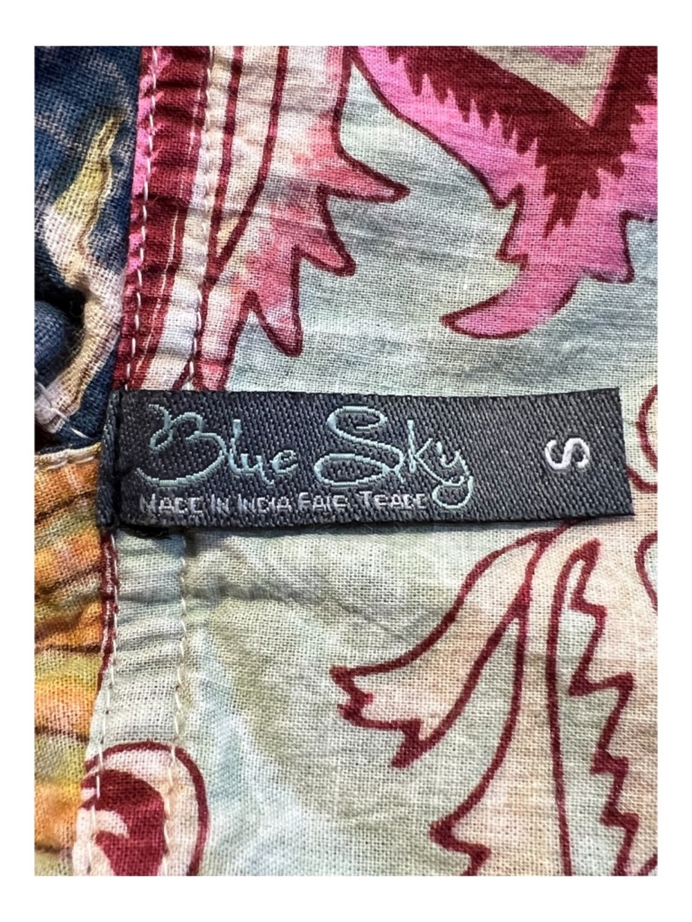 EUC Blue Sky boho patchwork cotton overalls | size S - Picture 9 of 10